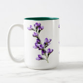 紫色のスイートピーの花のカスタマイズ可能なマグ ツートーンマグカップ (左)