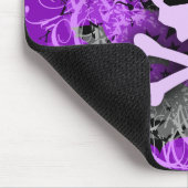 紫色のスカルのゴシック様式マウスパッド マウスパッド (コーナー)