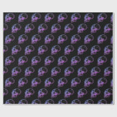 紫色のスカルの包装紙 ラッピングペーパー (フラット)
