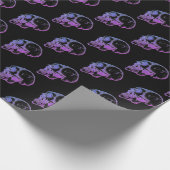紫色のスカルの包装紙 ラッピングペーパー (角)