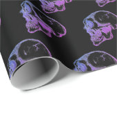 紫色のスカルの包装紙 ラッピングペーパー (ロールコーナー)