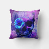 紫色のスカルの枕 クッション (裏面)