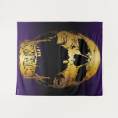 紫色のスカルを叫ぶ – スカル タペストリー (正面(横))