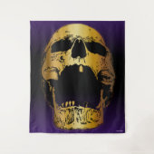 紫色のスカルを叫ぶ – スカル タペストリー (正面)