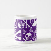 紫色のスカル コーヒーマグカップ (中央)