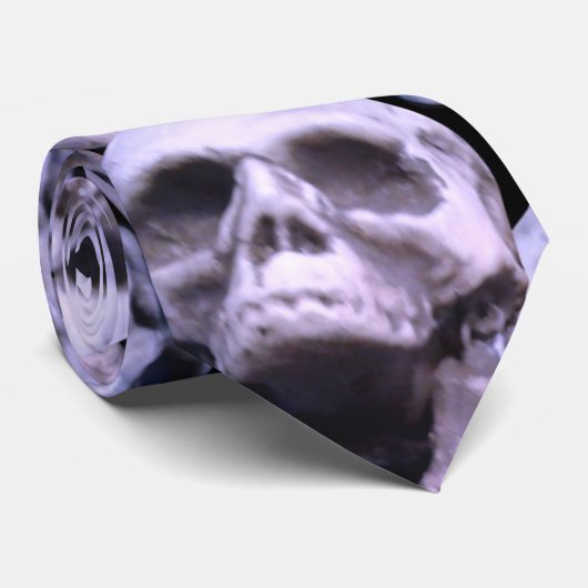 紫色のスカル ネクタイ (ロール)