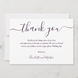 紫色のスクエレガントリモダンプト サンキューカード