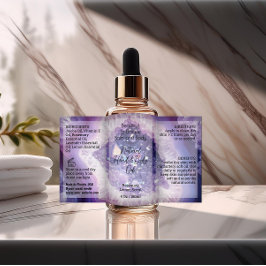 紫色のスクリプトボトルラベル4oz油スポイト製品 長方形シール