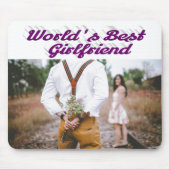 紫色のスクリプト写真を持つガールフレンド マウスパッド (正面)