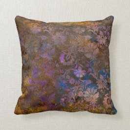 紫色のスクロールの花（青） クッション