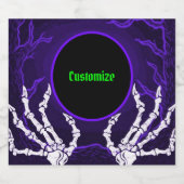 紫色のスケルトンハンド ビールラベル (シングルラベル)