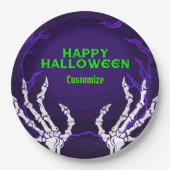 紫色のスケルトンハンド ペーパープレート (正面)