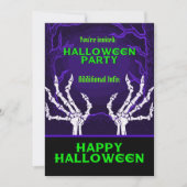 紫色のスケルトンハンド 招待状 (正面)