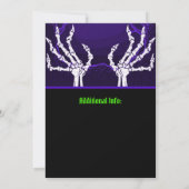 紫色のスケルトンハンド 招待状 (裏面)