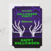 紫色のスケルトンハンド 招待状 (正面)