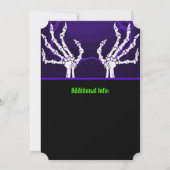 紫色のスケルトンハンド 招待状 (裏面)