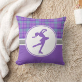 紫色のスケートで滑るの恋人の格子縞の装飾用クッション クッション (ブランケット)