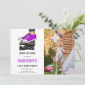 紫色のスケートボード招待状と写真 招待状 (スタンド正面)