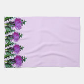 紫色のスコットランドの庭のアザミ キッチンタオル (横)