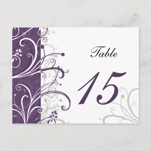 紫色のスタイリッシュ表番号はがき ポストカード (正面)