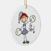 紫色のステッキ姿チアリーダーTシャツとギフト セラミックオーナメント (右)