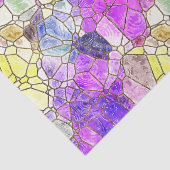 紫色のステンドグラスのモザイクのデコページ 薄葉紙 (詳細)