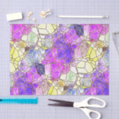 紫色のステンドグラスのモザイクのデコページ 薄葉紙 (クラフト)