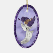 紫色のステンドグラスの天使 セラミックオーナメント (右)