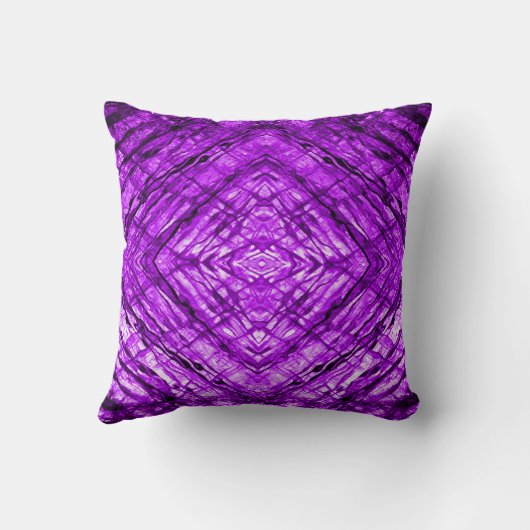 紫色のステンドグラス万華鏡のように千変万化するパターンテクスチャ クッション (裏面)