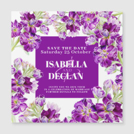 紫色のストックフラワーウェディング日付を保存