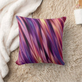 紫色のストライブ柄の日没色 クッション (ブランケット)