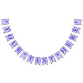 紫色のストライプ及び花のテンプレートのアゲハチョウ バンティングフラッグ (全)