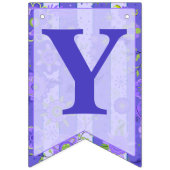 紫色のストライプ及び花のテンプレートのアゲハチョウ バンティングフラッグ (第2の旗)