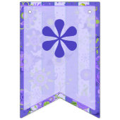 紫色のストライプ及び花のテンプレートのアゲハチョウ バンティングフラッグ (第1の旗)