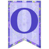 紫色のストライプ及び花のテンプレートのアゲハチョウ バンティングフラッグ (第3の旗)