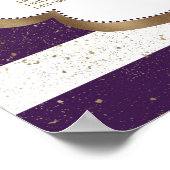 紫色のストライプ金ゴールド紫色のユーストマの座席表 ポスター (角)