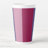 紫色のストライプ カフェラテマグ (正面)