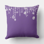 紫色のストリングライトクリスマス クッション (裏面)