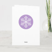 紫色のスノーフレークのクリスマスカード シーズンカード (裏面)