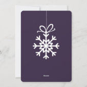 紫色のスノーフレークオーナメントフォトコラージュ シーズンカード (裏面)