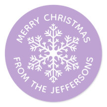 紫色のスノーフレーククリスマスステッカー