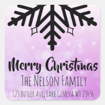 紫色のスノーフレークパーソナライズされたクリスマス