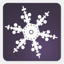 紫色のスノーフレーク封筒用シール