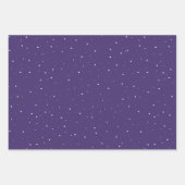 紫色のスノーフレーク雪の冬のクリスマスホリデー ラッピングペーパーシート (正面3)