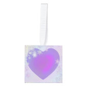 紫色のスノーフレーク キューブオーナメント (正面)