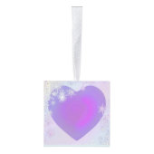 紫色のスノーフレーク キューブオーナメント (右)