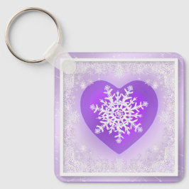紫色のスノーフレーク キーホルダー