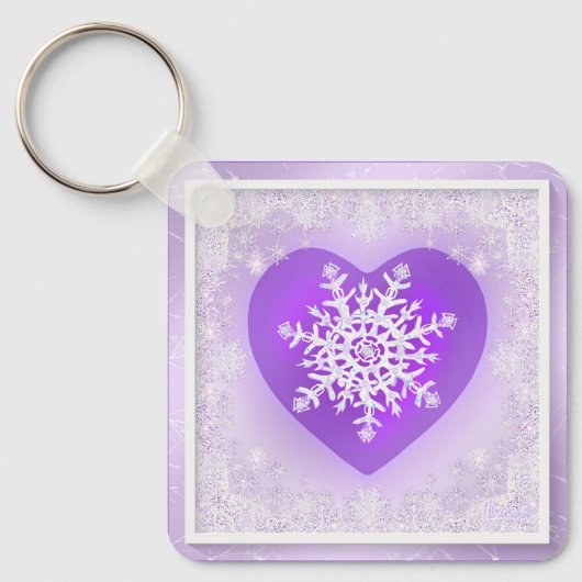 紫色のスノーフレーク キーホルダー (正面)