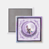 紫色のスノーフレーク マグネット (正面/裏面)