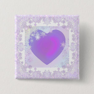 紫色のスノーフレーク 缶バッジ